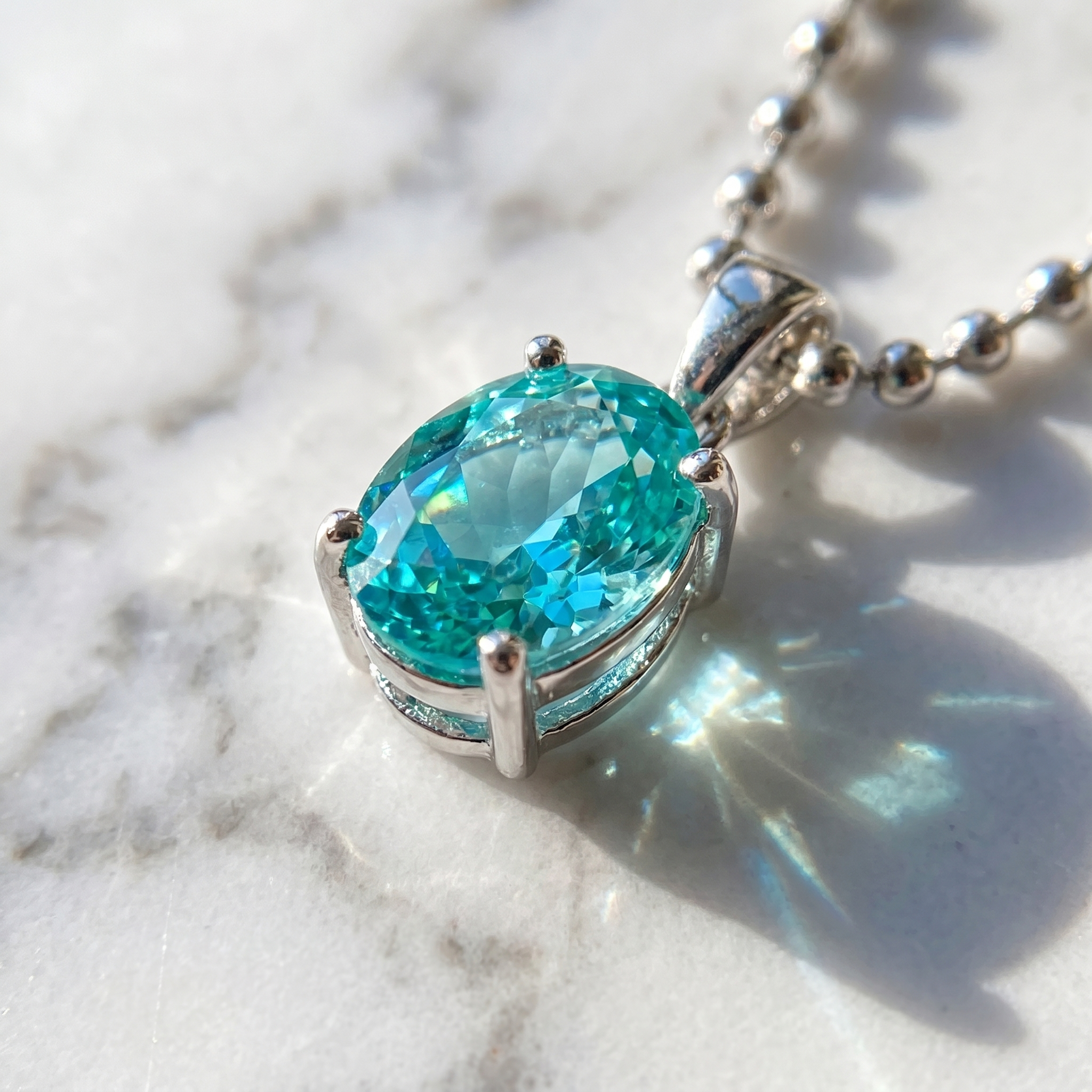 Paraiba Lake Blue Tassel Necklace