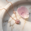 Rose Pink Clover Necklace