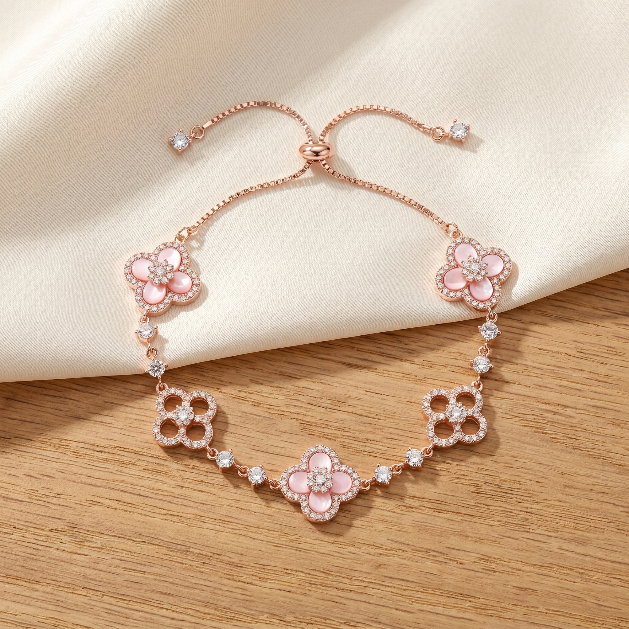 Signature Soft Pink Clover Bracelet