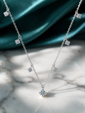 Floating S925 Silver Moissanite Necklace